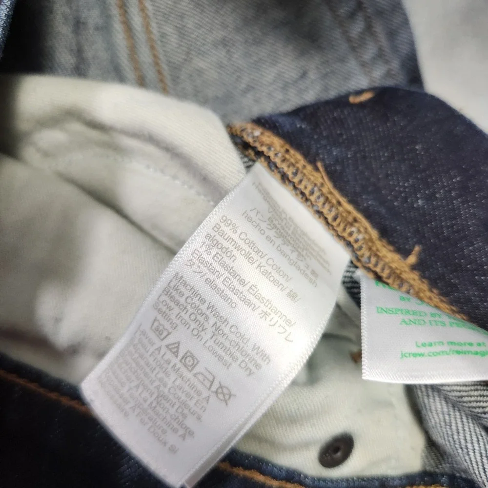 J Crew Jeans Men 32X34 Slim Vintage Flex Tapered Blue Denim Dark Wash Stretch